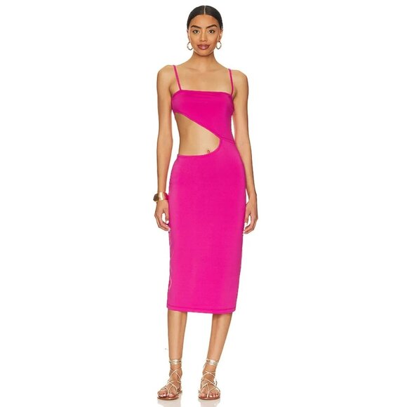 SOLID & STRIPED Dresses & Skirts - Solid & Striped The Cameron Midi Dress Fuchsia Size Small New